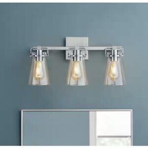 Stonedale 20 in. 3-Light Chrome Vanity Light. Home Decorators Collection. New